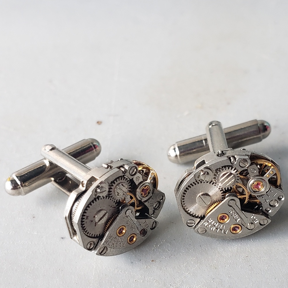 Steampunk Clock watch movement cufflinks
